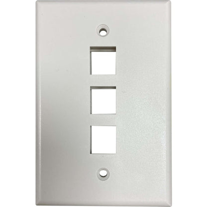 Plaque murale simple à 3 ports Safe-IT de Tripp Lite par Eaton, antibactérienne, ivoire mat, TAA N042AB-003-IVM