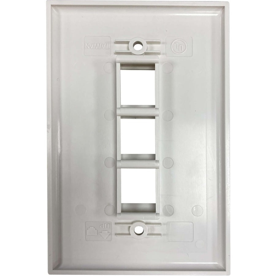 Plaque murale simple à 3 ports Safe-IT de Tripp Lite par Eaton, antibactérienne, ivoire mat, TAA N042AB-003-IVM