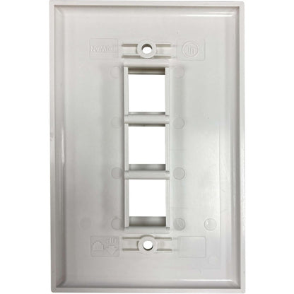 Plaque murale simple à 3 ports Safe-IT de Tripp Lite par Eaton, antibactérienne, ivoire mat, TAA N042AB-003-IVM