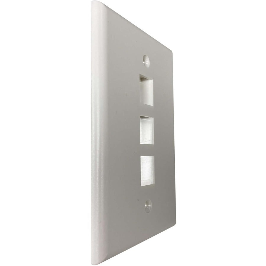 Plaque murale simple à 3 ports Safe-IT de Tripp Lite par Eaton, antibactérienne, ivoire mat, TAA N042AB-003-IVM