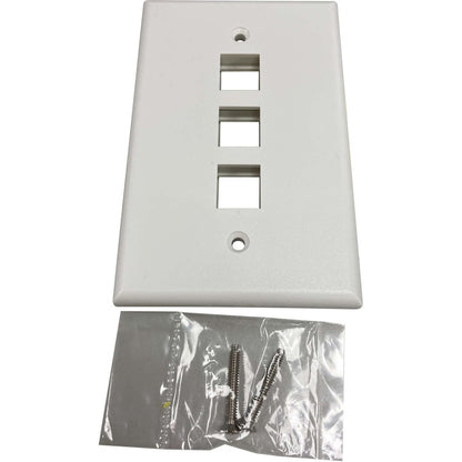 Plaque murale simple à 3 ports Safe-IT de Tripp Lite par Eaton, antibactérienne, ivoire mat, TAA N042AB-003-IVM