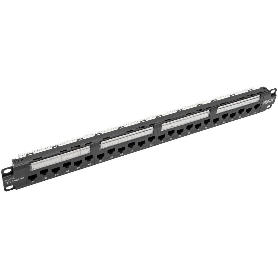 Panneau de brassage Cat6a/Cat6/Cat5e 110 à montage en rack 1U 24 ports Tripp Lite par Eaton N252-024-6A N252-024-6A