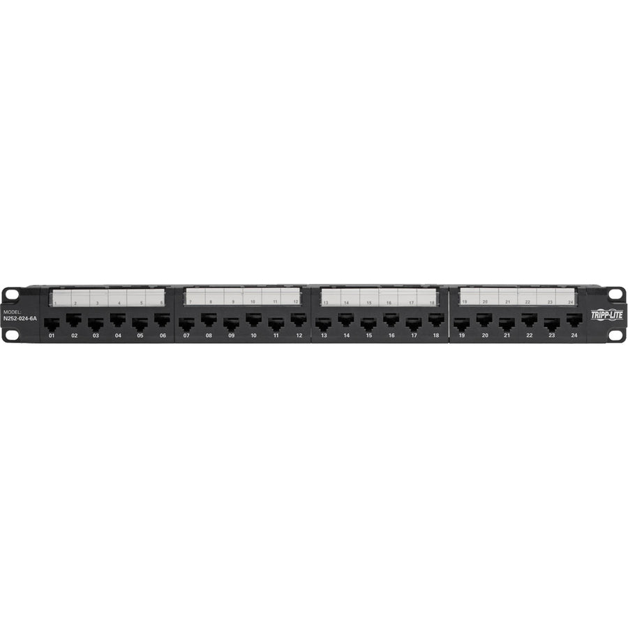 Panneau de brassage Cat6a/Cat6/Cat5e 110 à montage en rack 1U 24 ports Tripp Lite par Eaton N252-024-6A N252-024-6A