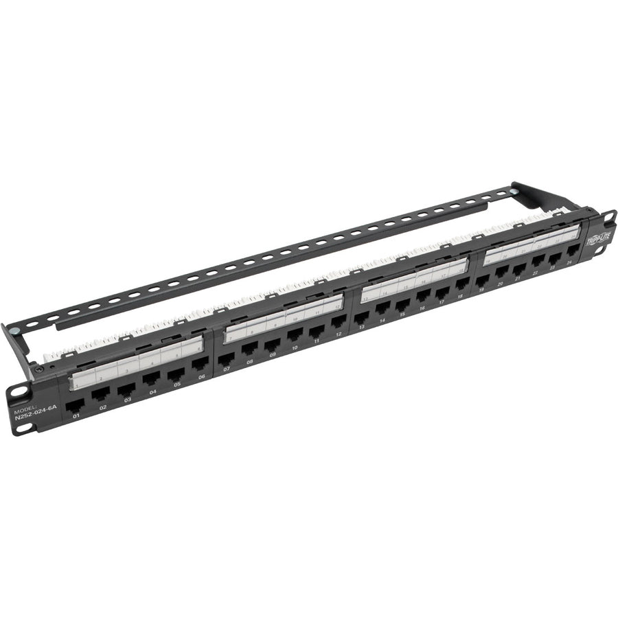 Panneau de brassage Cat6a/Cat6/Cat5e 110 à montage en rack 1U 24 ports Tripp Lite par Eaton N252-024-6A N252-024-6A