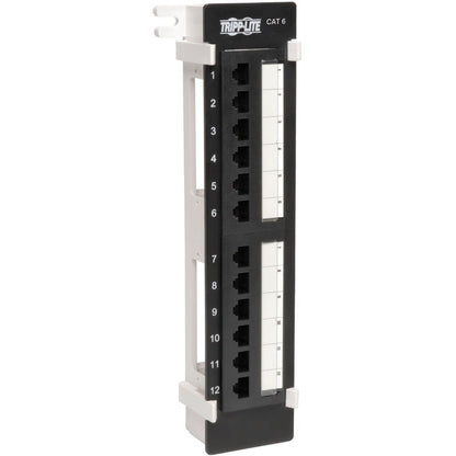 Tripp Lite 12-Port Cat6 Cat5 Patch Panel Wall Mount Vertical 110 RJ45 TAA N250-012