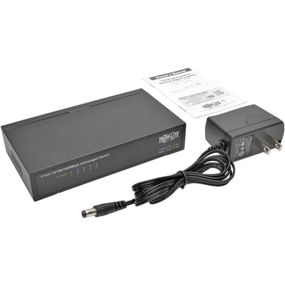 Commutateur Gigabit Ethernet non géré de bureau Tripp Lite by Eaton 5 ports 10/100/1000 Mbps, boîtier métallique NG5