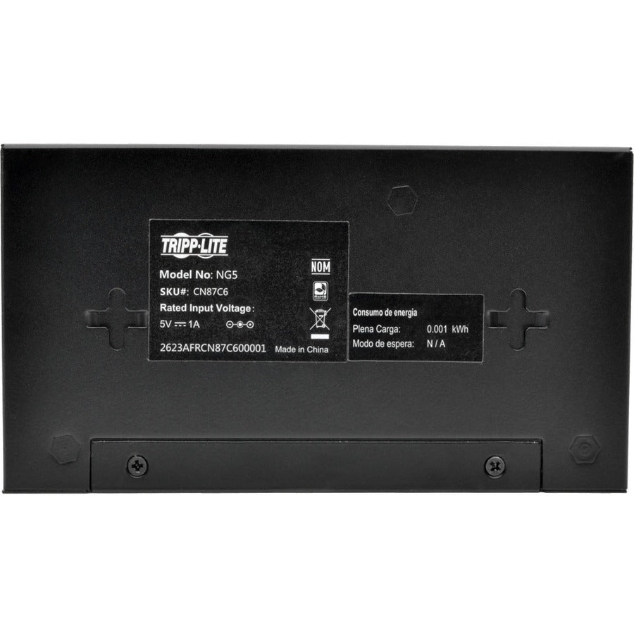 Commutateur Gigabit Ethernet non géré de bureau Tripp Lite by Eaton 5 ports 10/100/1000 Mbps, boîtier métallique NG5