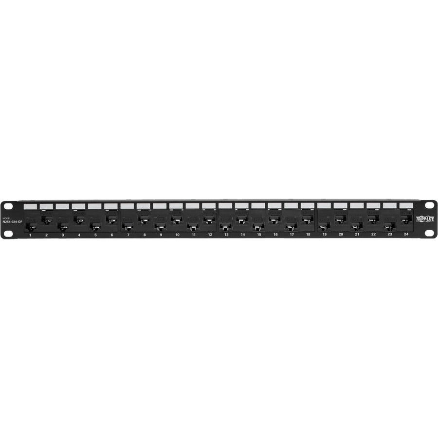 Panneau de brassage traversant décalé Cat5e/6 à montage en rack 1U 24 ports Tripp Lite par Eaton N254-024-OF N254-024-OF