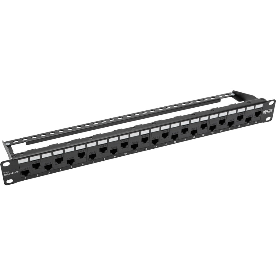 Panneau de brassage traversant décalé Cat5e/6 à montage en rack 1U 24 ports Tripp Lite par Eaton N254-024-OF N254-024-OF