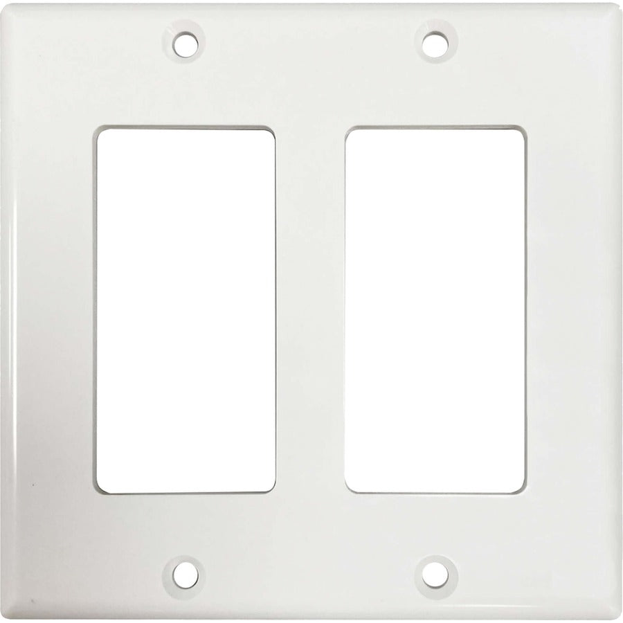 Plaque murale antibactérienne double Safe-IT de Tripp Lite par Eaton, style Decora, ivoire, TAA N042DAB-002-IV
