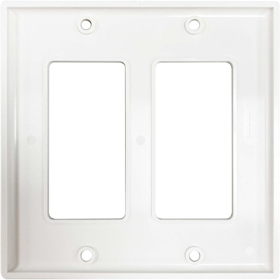 Plaque murale antibactérienne double Safe-IT de Tripp Lite par Eaton, style Decora, ivoire, TAA N042DAB-002-IV