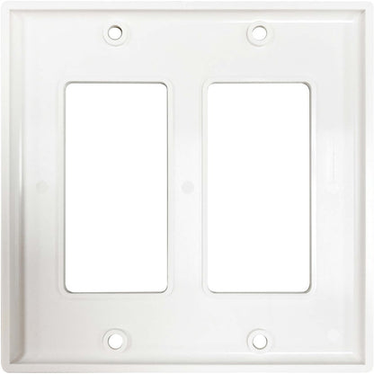 Plaque murale antibactérienne double Safe-IT de Tripp Lite par Eaton, style Decora, ivoire, TAA N042DAB-002-IV