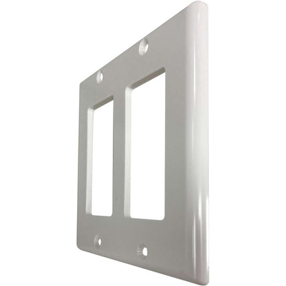 Plaque murale antibactérienne double Safe-IT de Tripp Lite par Eaton, style Decora, ivoire, TAA N042DAB-002-IV