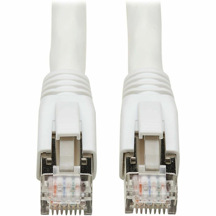 Câble Ethernet SSTP Cat8 40G sans accroc Tripp Lite par Eaton (RJ45 M/M), PoE, blanc, 4,6 m (15 pi) N272-F15-WH