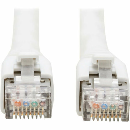 Câble Ethernet SSTP Cat8 40G sans accroc Tripp Lite par Eaton (RJ45 M/M), PoE, blanc, 4,6 m (15 pi) N272-F15-WH
