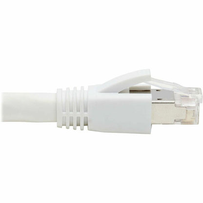 Câble Ethernet SSTP Cat8 40G sans accroc Tripp Lite par Eaton (RJ45 M/M), PoE, blanc, 4,6 m (15 pi) N272-F15-WH