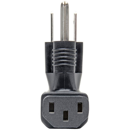 Adaptateur de cordon d'alimentation coudé vers le bas NEMA 5-15P vers C13 de Tripp Lite par Eaton - 10 A, 125 V, noir P006-000-DA