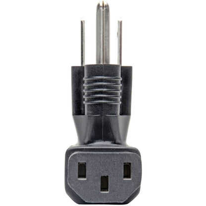 Adaptateur de cordon d'alimentation coudé vers le bas NEMA 5-15P vers C13 de Tripp Lite par Eaton - 10 A, 125 V, noir P006-000-DA