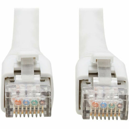 Câble Ethernet SSTP Cat8 40G sans accroc Tripp Lite par Eaton (RJ45 M/M), PoE, blanc, 3,7 m (12 pi) N272-F12-WH