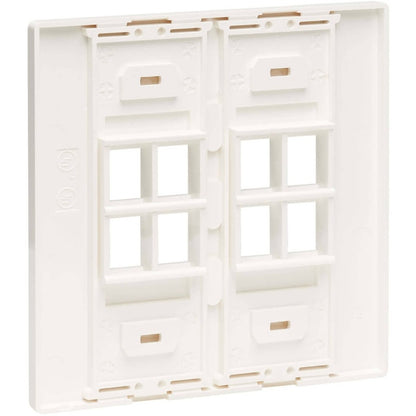 Plaque frontale double à 8 ports Keystone de Tripp Lite par Eaton, blanche, TAA N080-208