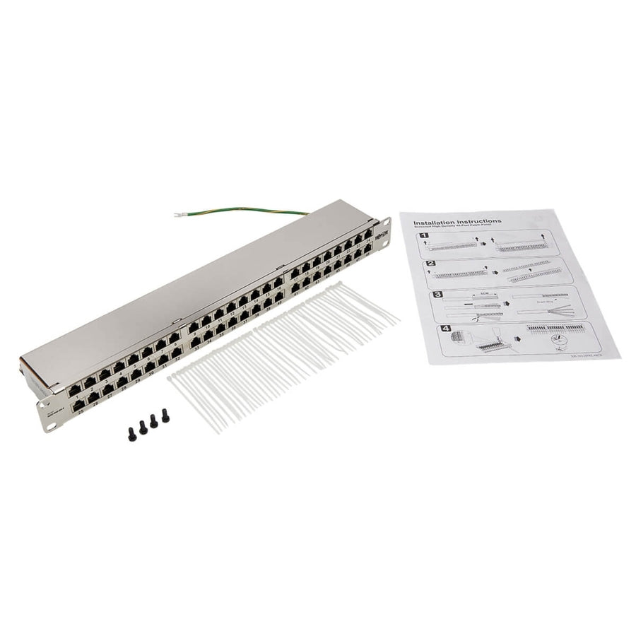 Panneau de brassage Cat6 48 ports Tripp Lite par Eaton N252-048-SH-K, 1U N252-048-SH-K
