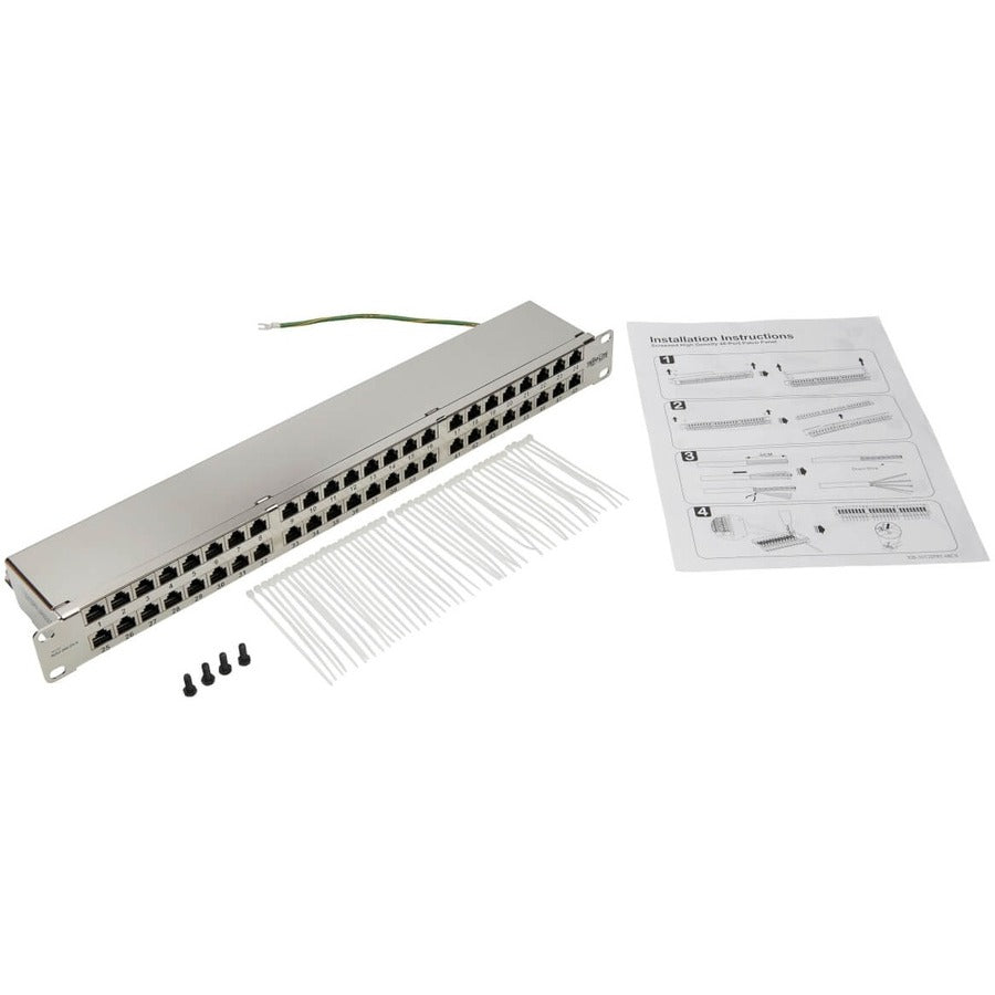 Panneau de brassage Cat6 48 ports Tripp Lite par Eaton N252-048-SH-K, 1U N252-048-SH-K