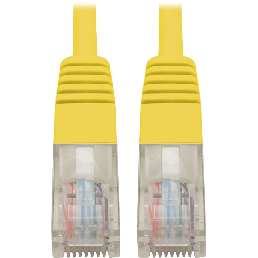 Câble de raccordement UTP moulé Cat5e 350 MHz Tripp Lite par Eaton (RJ45 M/M), jaune, 2 pi. N002-002-YW