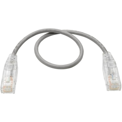 Câble de raccordement UTP Cat6 Tripp Lite par Eaton (RJ45) - M/M, Gigabit, sans accroc, moulé, fin, gris, 1 pi. N201-S01-GY