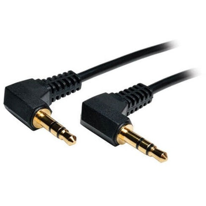 Câble audio mini stéréo Tripp Lite 1 pi avec deux fiches à angle droit 3,5 mm M/M 1 pi P312-001-2RA