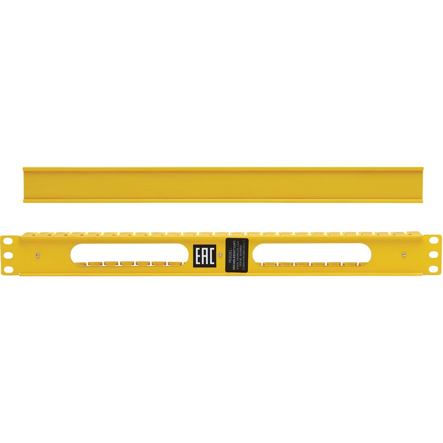 Gestionnaire de câbles horizontal Tripp Lite par Eaton - Conduit à doigts avec couvercle, jaune, 1U SRCABLEDUCT1UFC