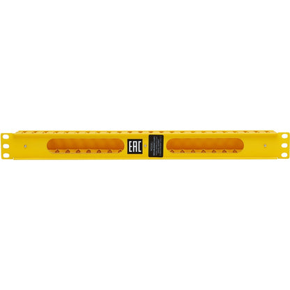 Gestionnaire de câbles horizontal Tripp Lite par Eaton - Conduit à doigts avec couvercle, jaune, 1U SRCABLEDUCT1UFC