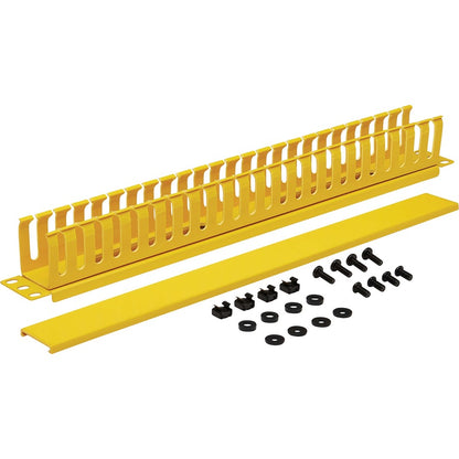 Gestionnaire de câbles horizontal Tripp Lite par Eaton - Conduit à doigts avec couvercle, jaune, 1U SRCABLEDUCT1UFC
