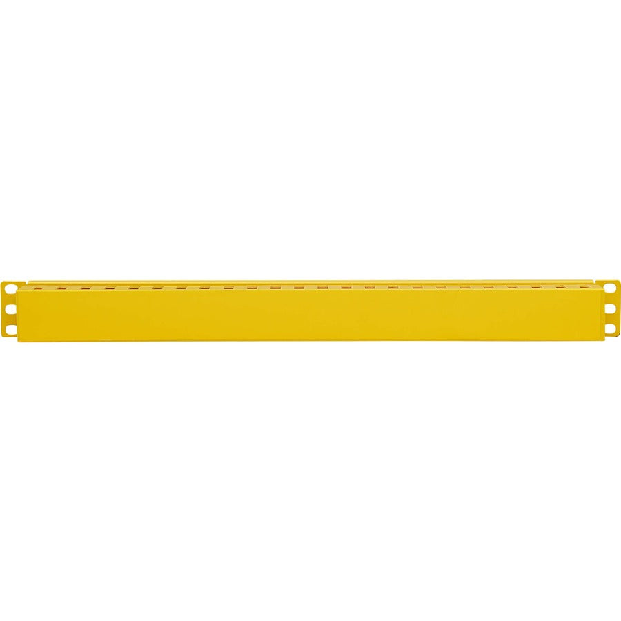Gestionnaire de câbles horizontal Tripp Lite par Eaton - Conduit à doigts avec couvercle, jaune, 1U SRCABLEDUCT1UFC