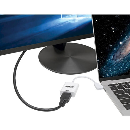 Adaptateur USB-C vers HDMI à angle droit Tripp Lite by Eaton U444-06N-HD4KRA, M/F, blanc U444-06N-HD4KRA