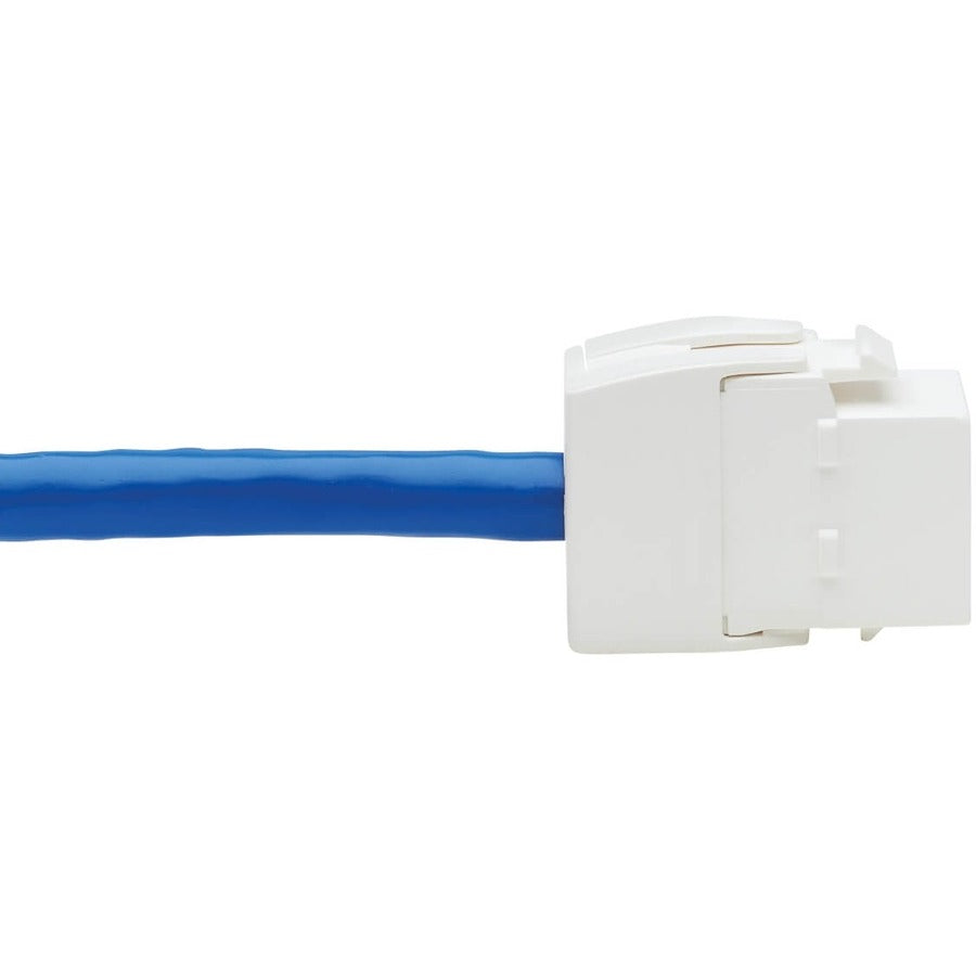 Câble d'assemblage de prise Keystone Cat6 de Tripp Lite par Eaton, RJ45 M/F, 18 po, bleu N237-F18N-WHSH