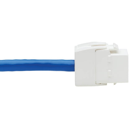 Câble d'assemblage de prise Keystone Cat6 de Tripp Lite par Eaton, RJ45 M/F, 18 po, bleu N237-F18N-WHSH