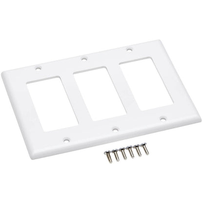 Plaque frontale triple Tripp Lite par Eaton, style Decora - verticale, blanche N042D-300-WH