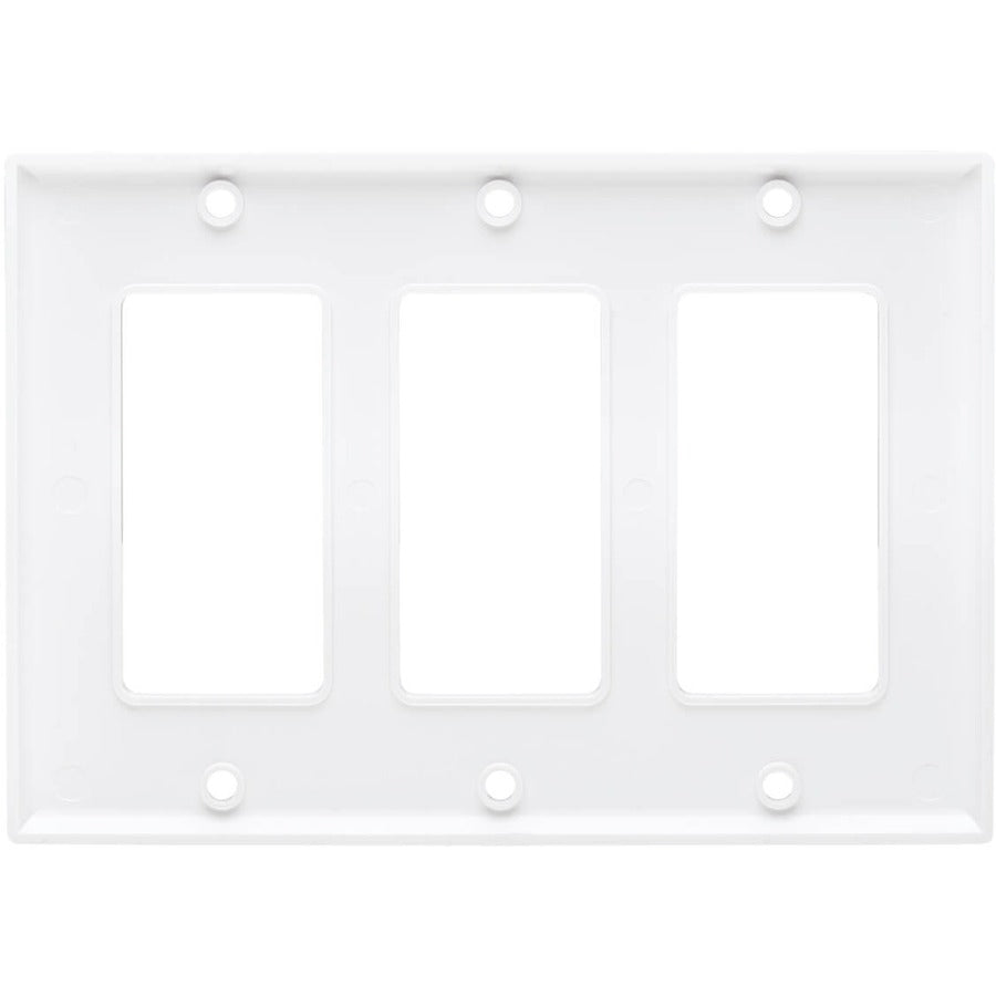 Plaque frontale triple Tripp Lite par Eaton, style Decora - verticale, blanche N042D-300-WH
