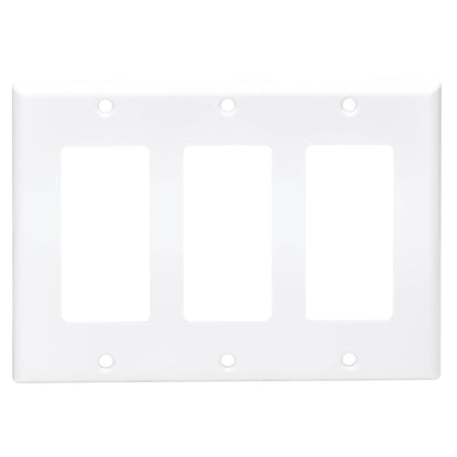 Plaque frontale triple Tripp Lite par Eaton, style Decora - verticale, blanche N042D-300-WH