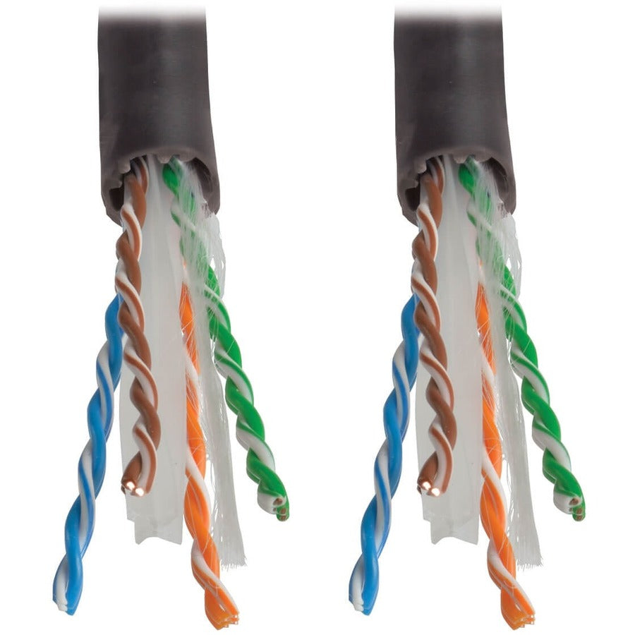 Tripp Lite by Eaton Cat6 Gigabit Bulk Solid-Core Plenum-Rated PVC Cable, Black, 1000 ft N224-01K-BK