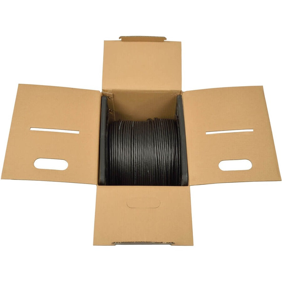 Tripp Lite by Eaton Cat6 Gigabit Bulk Solid-Core Plenum-Rated PVC Cable, Black, 1000 ft N224-01K-BK