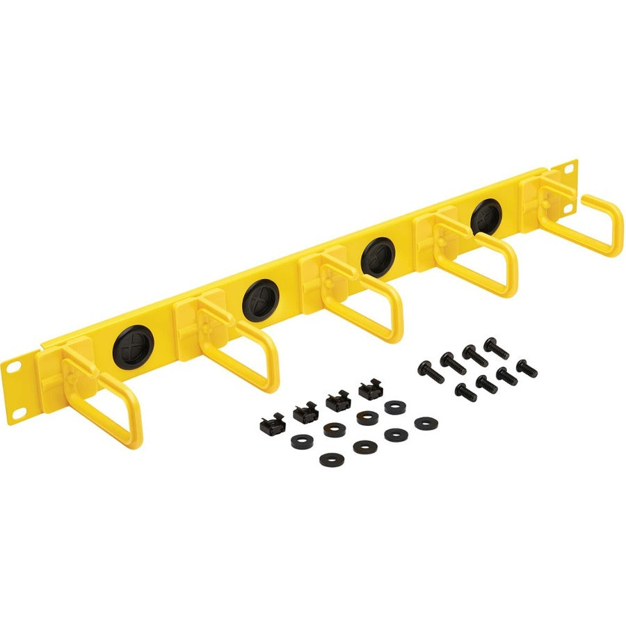 Tripp Lite by Eaton Horizontal Cable Manager - Flexible Rings, Yellow, 1U SRCABLERING1UFC