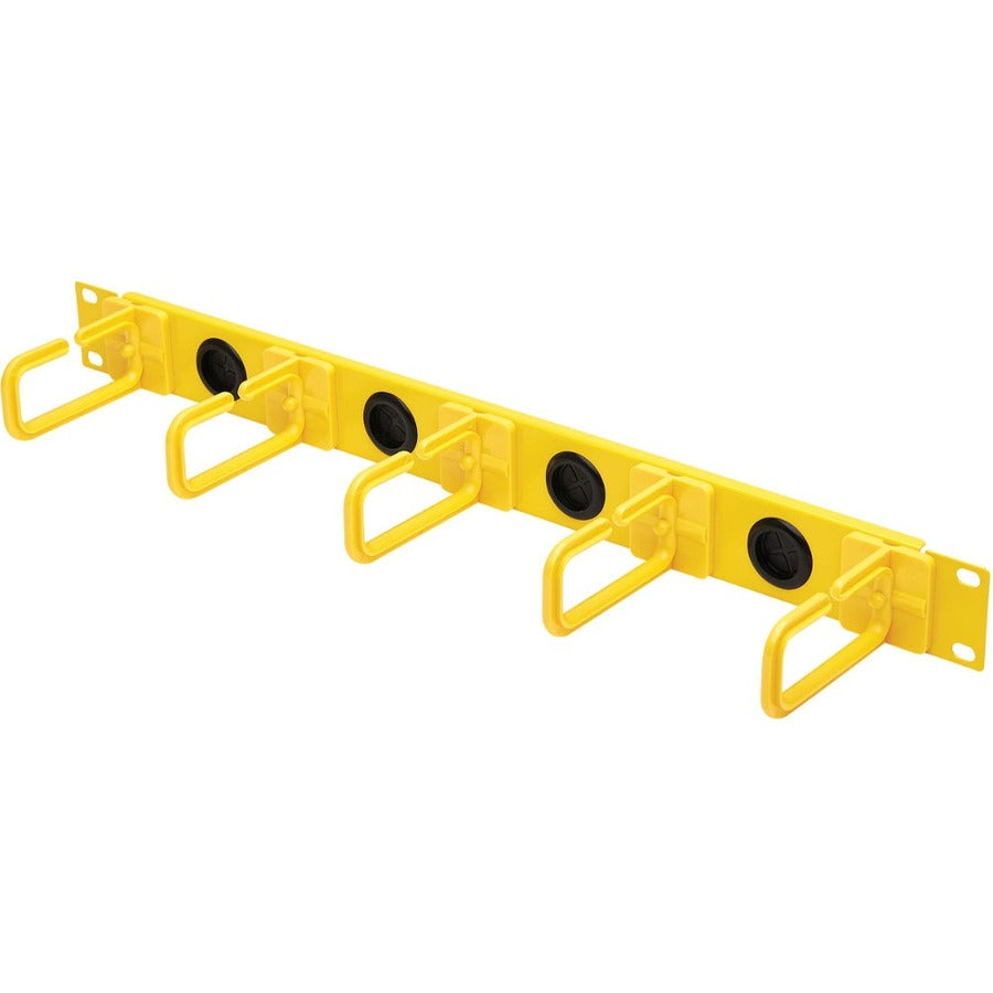 Tripp Lite by Eaton Horizontal Cable Manager - Flexible Rings, Yellow, 1U SRCABLERING1UFC