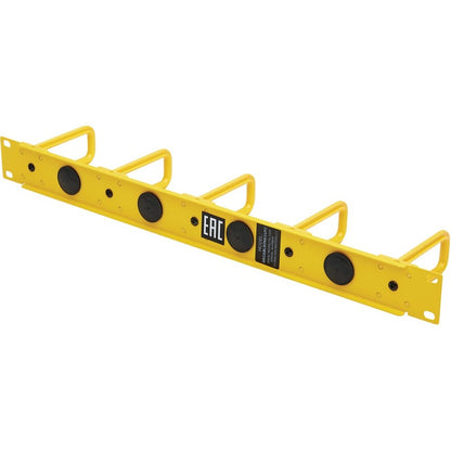 Tripp Lite by Eaton Horizontal Cable Manager - Flexible Rings, Yellow, 1U SRCABLERING1UFC