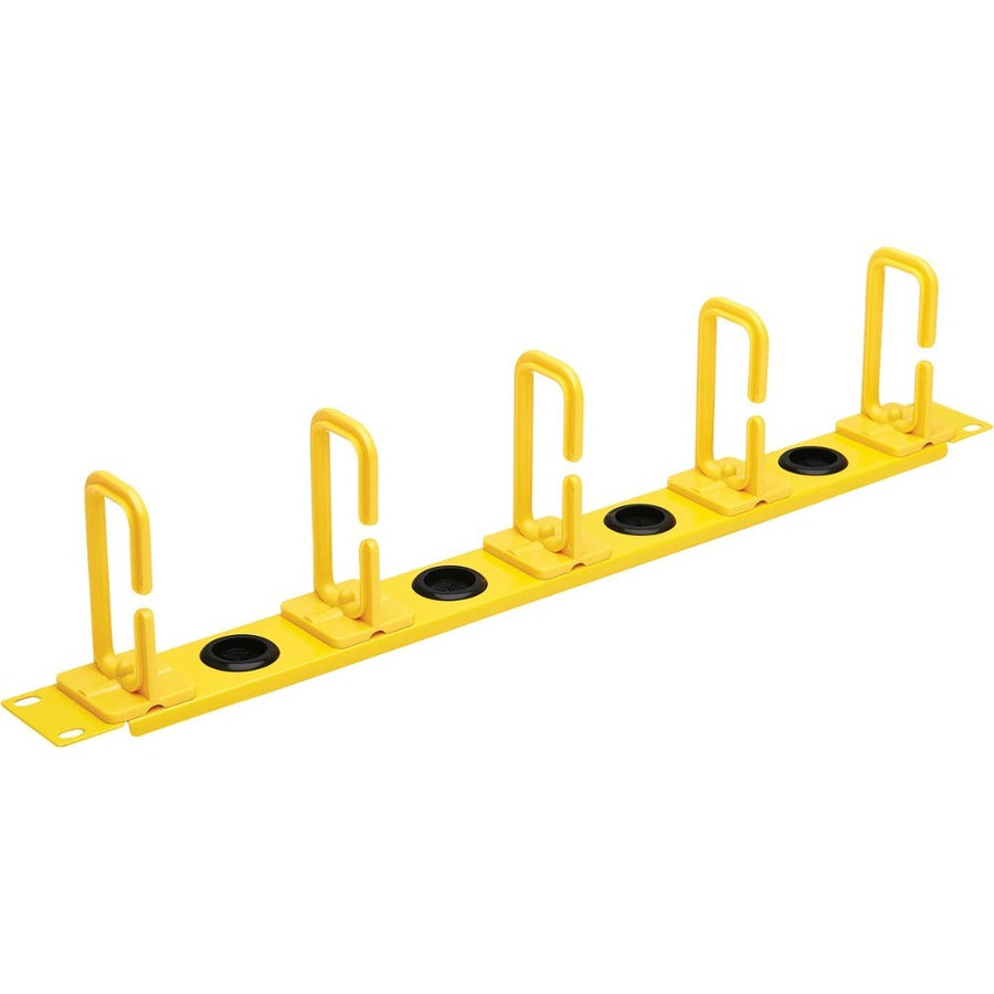 Tripp Lite by Eaton Horizontal Cable Manager - Flexible Rings, Yellow, 1U SRCABLERING1UFC