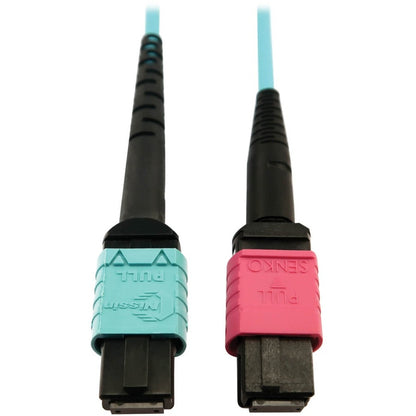 Câble à fibre optique multimode 50/125 OM4 400G Tripp Lite par Eaton N846D-05M-24DAQ, turquoise, 5 m N846D-05M-24DAQ
