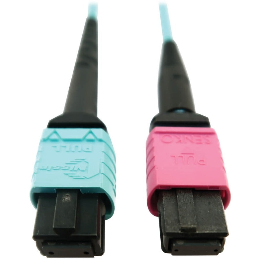 Câble à fibre optique multimode 50/125 OM4 400G Tripp Lite par Eaton N846D-05M-24DAQ, turquoise, 5 m N846D-05M-24DAQ