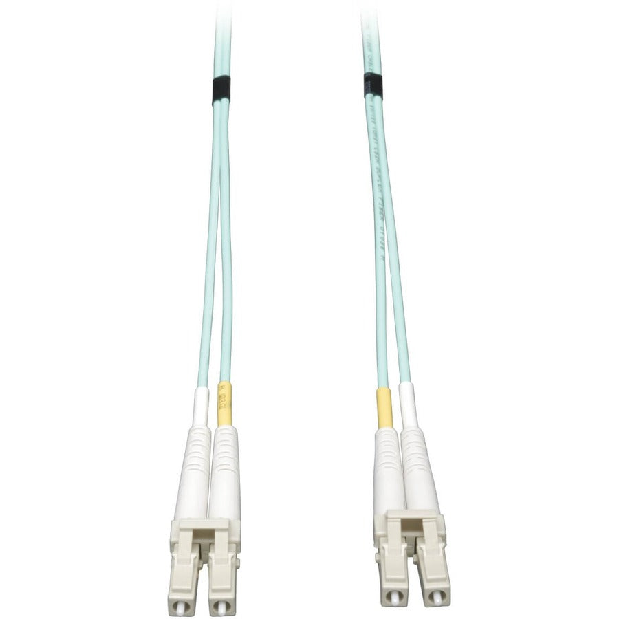 Câble de raccordement LSZH OM3 50/125 duplex 10 Gb MMF 8 m (26 pi) Tripp Lite par Eaton (LC/LC) - Aqua N820-08M