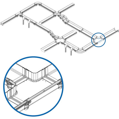 Jonction en T horizontale à 90 degrés sans outil Tripp Lite by Eaton pour système de routage de fibre, 240 mm (10 po) SRFC10JUNT