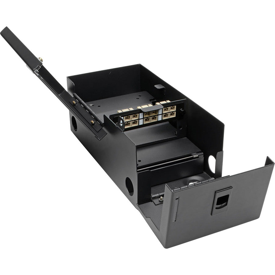 Boîtier de distribution de fibre optique à montage mural Tripp Lite par Eaton, capacité de 2 panneaux N492-WM2-BK